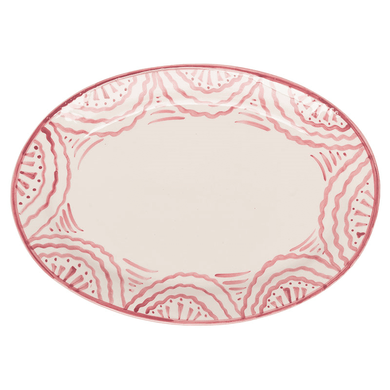 Ondas Serving Platter, L36 x W26.5cm, Pink