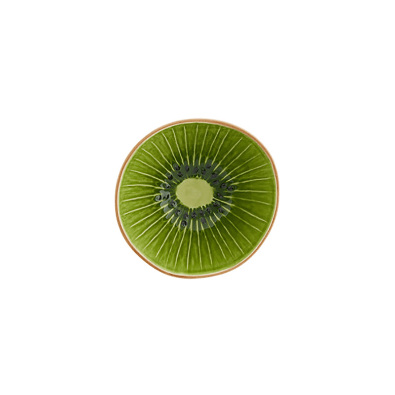 Tropical Fruits Kiwi Bowl, D14cm, Green/Brown