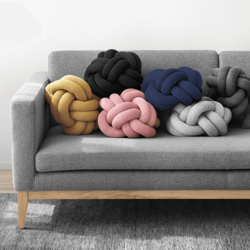 Image showing the Knot Cushion, 30 x 30 x 15cm, navy product.