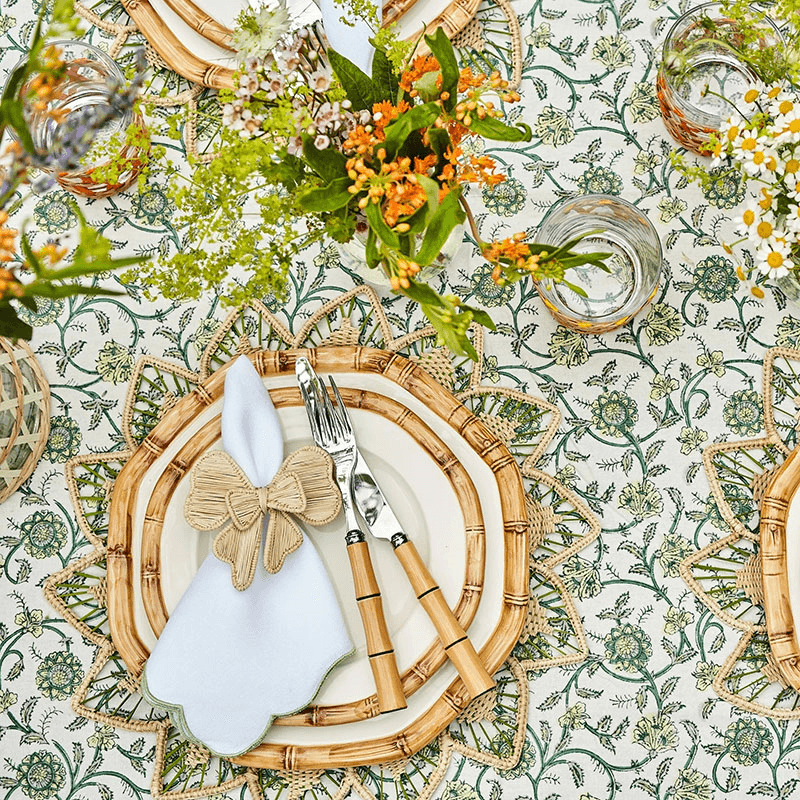 Green Petals Tablecloth Large