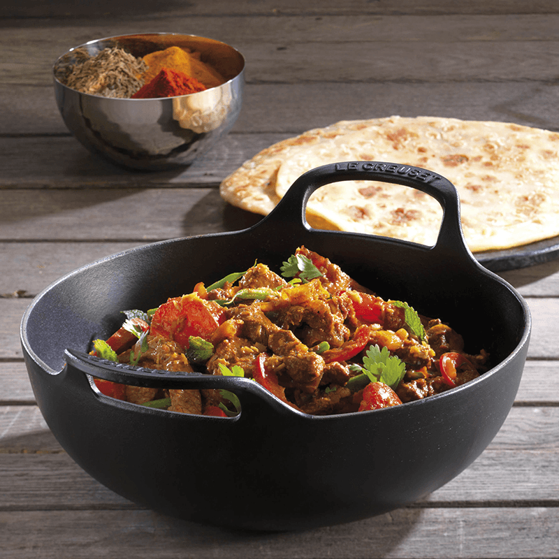 Signature Cast Iron Balti dish, 24cm, Satin Black