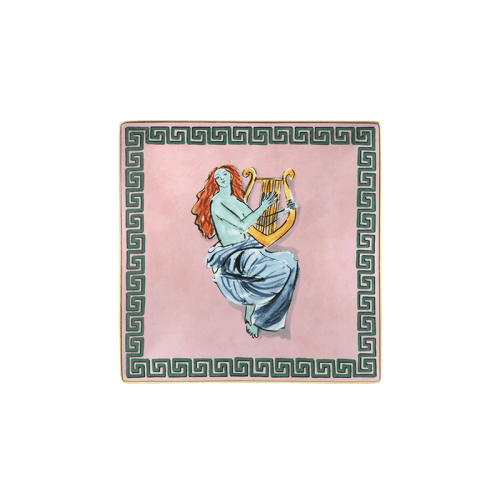 Image showing the Il Viaggio Di Nettuno Squared Dessert Plate, 21cm, Pink product.