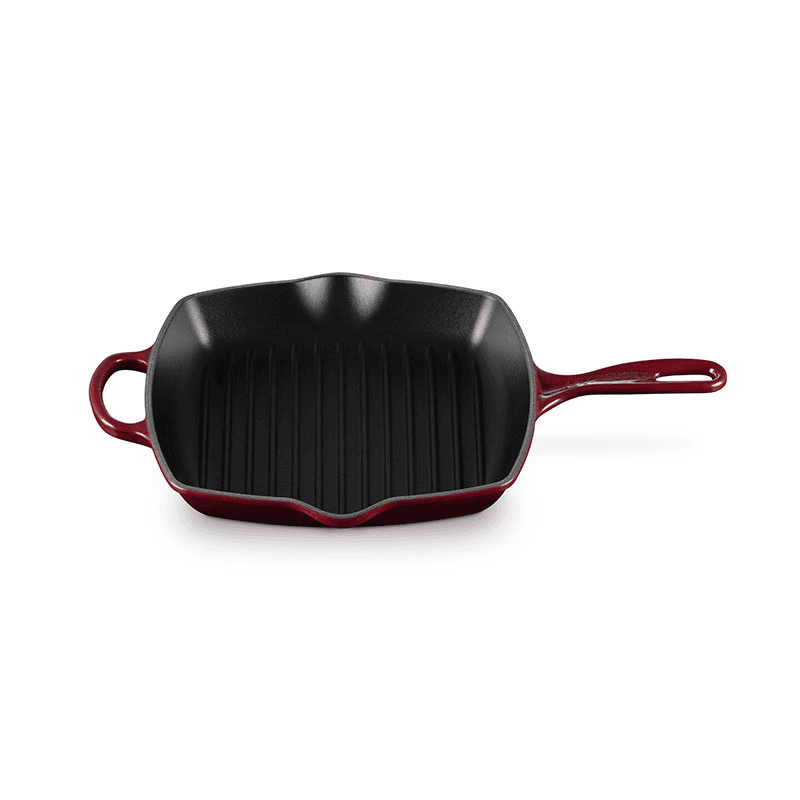 Signature Cast Iron Square Grillit, 26cm, Garnet