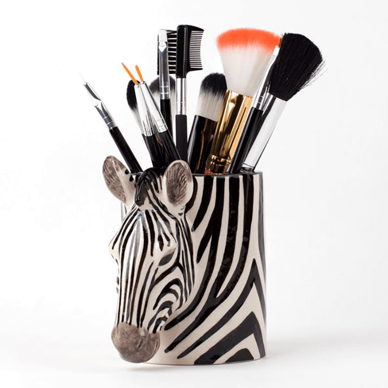 Zebra Pencil Pot, H11cm, Black/White