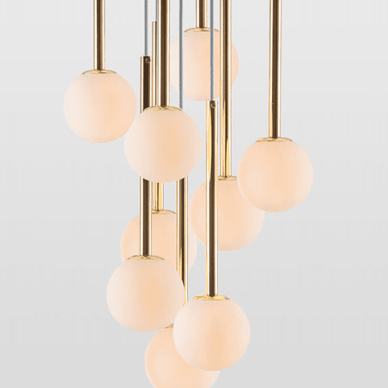 Globe Cluster Pendant Light, H99cm, Brass