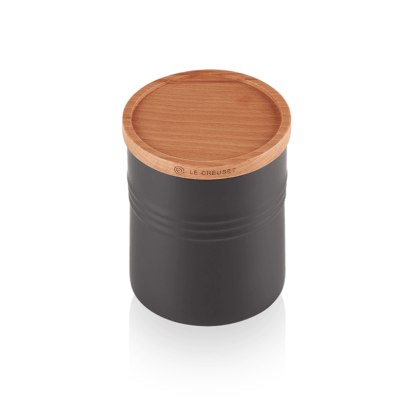 Stoneware Medium storage jar, 10 x 12cm - 540ml, Satin Black