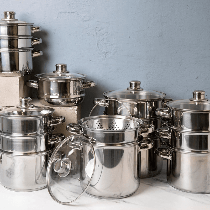 Steamer set 3 tier, 20cm, Stainless Steel