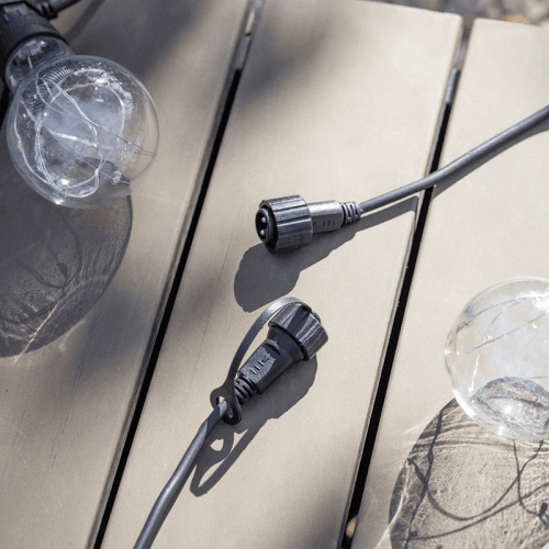 Image showing the Classic Festoon Lights Extension Kit, 10 Bulbs, Black product.