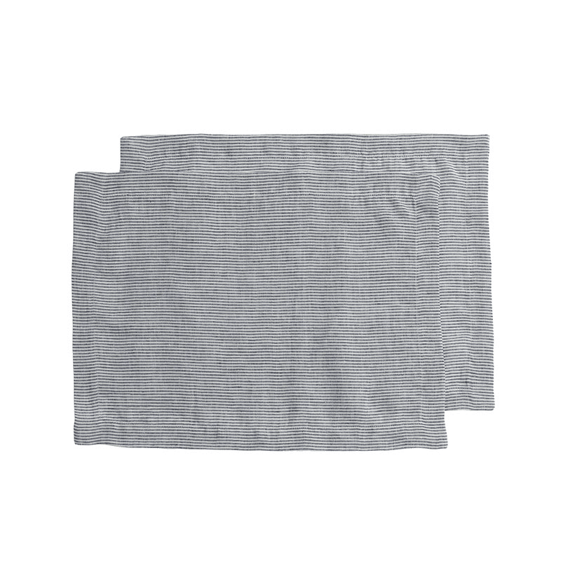 Sid Stripe Set of 2 Placemats, 35 x 50cm, French Blue