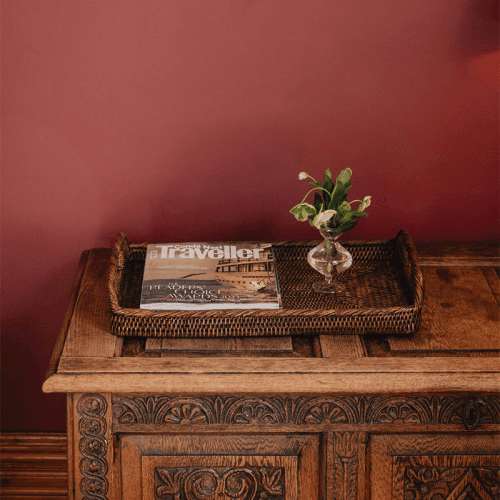 Image showing the Rattan Serving Tray, Large 55cm, Brown product.