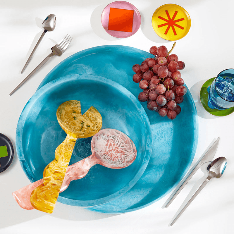 Mustique Salad Bowl, D28cm, Blue
