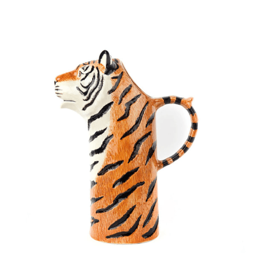 Image showing the Tiger Water Jug, H25.5cm, White/Orange product.