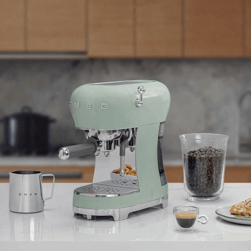 Image showing the 50's Style Espresso Coffee Machine, Pastel Green product.