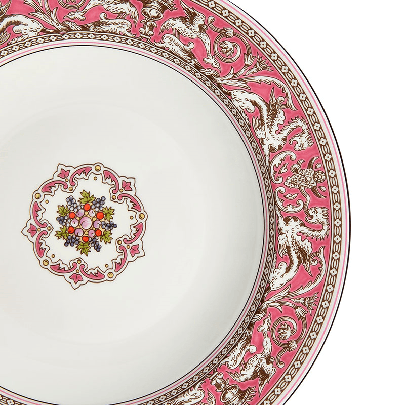 Florentine Rim Soup Bowl, D22.8cm, Fuchsia
