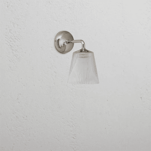 Image showing the Richmond  Flutted Glass Wall Light, H17cm, Polished Nickel product.