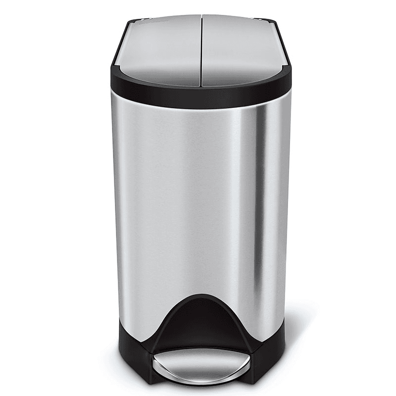 Butterfly Pedal Bin, 10L, Brushed Stainless Steel