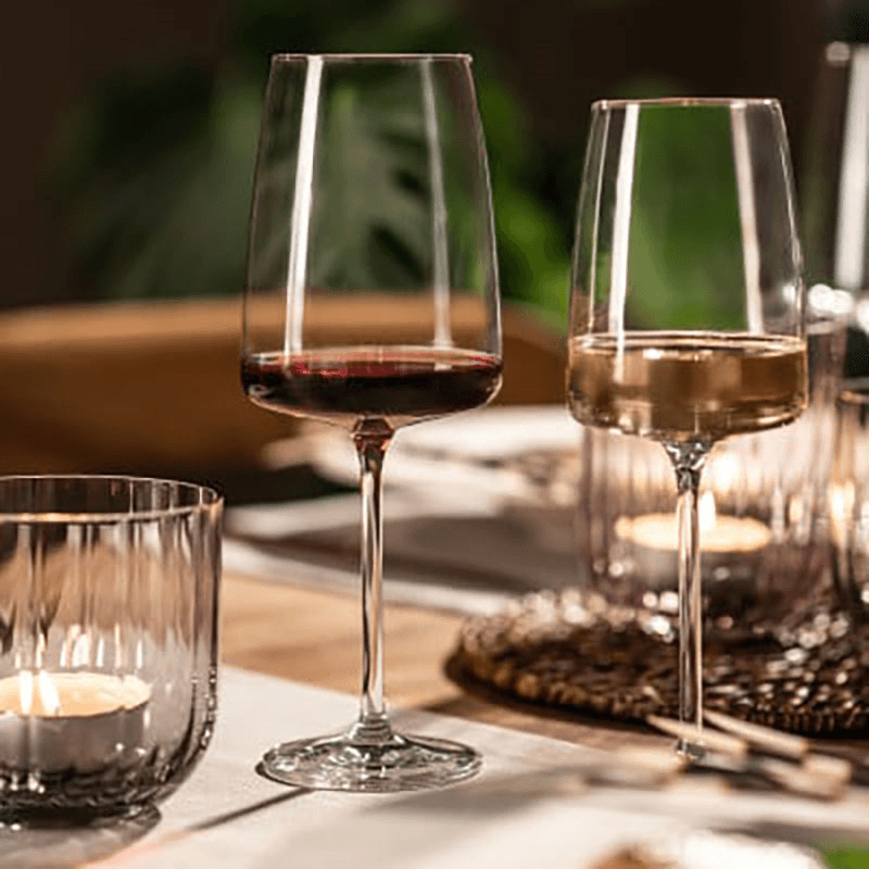 Vivid Senses Set of 2 Crystal White Wine Glasses, 363ml, Clear