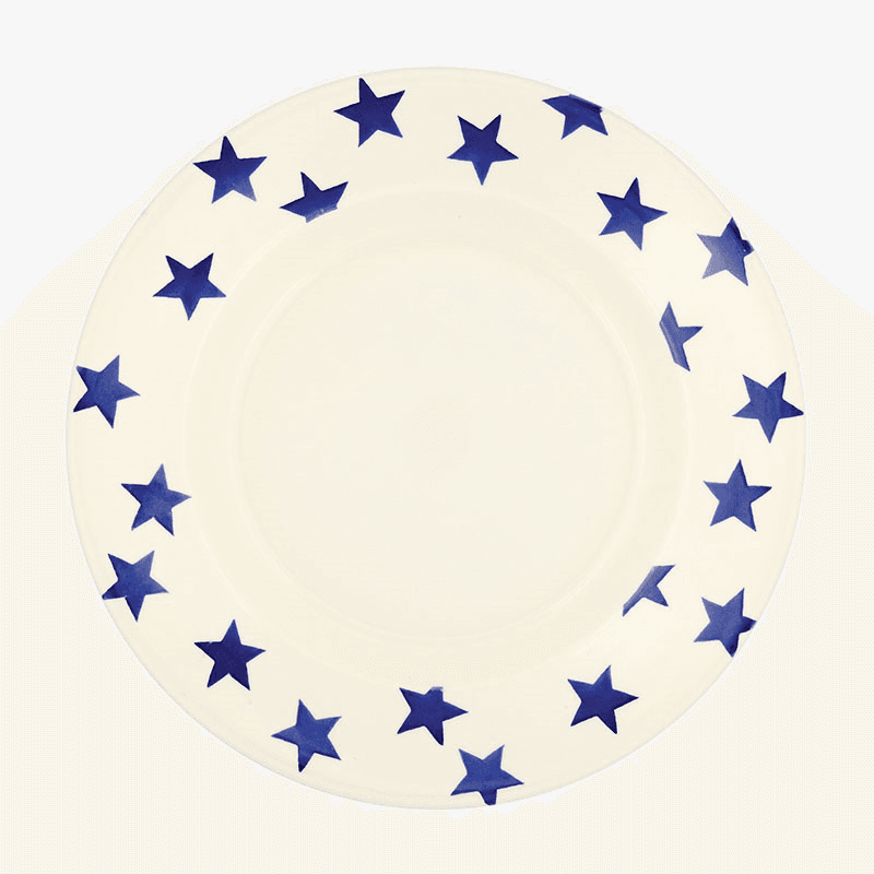 Blue Star Plate, D27cm, Cream