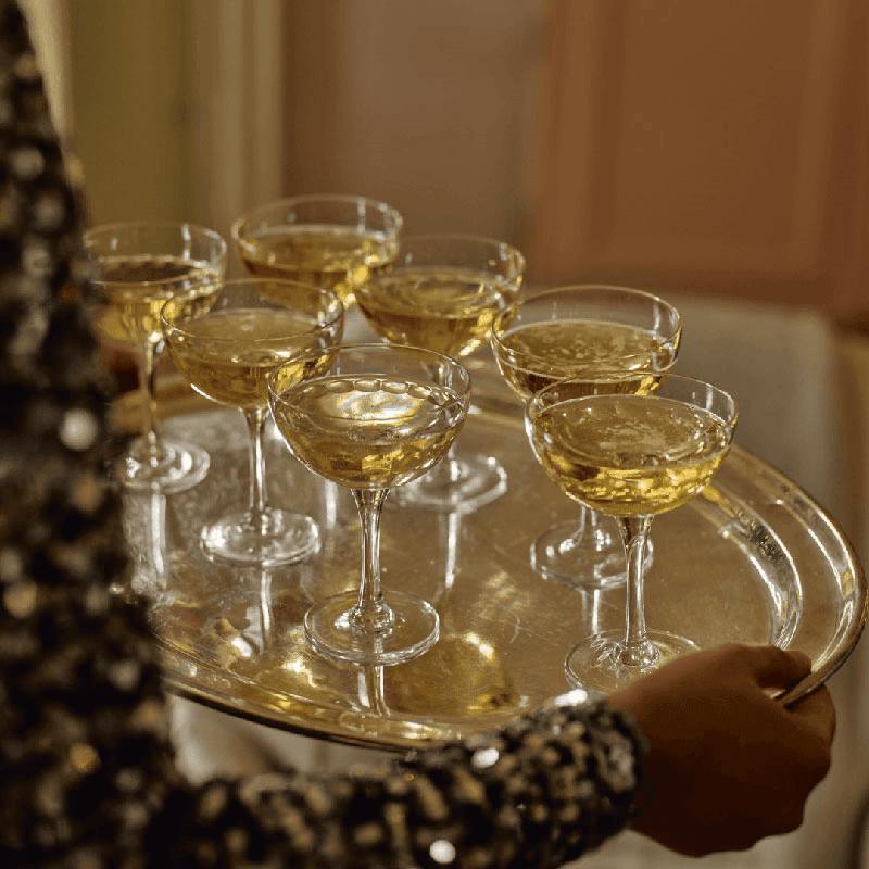 Bethnal Set of 2 Champagne Coupes, H21cm