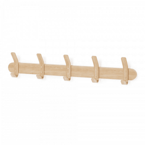 Image showing the Left Hook 5 Hooks Rail, Oak product.