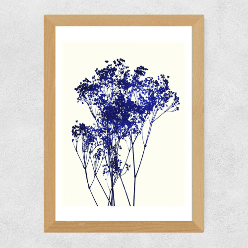 Image showing the Garima Dhawan Baby's Breath A2 Framed Art Print, Blue/Cream product.