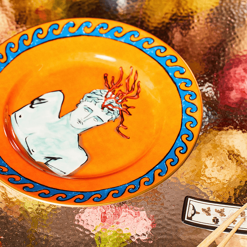 Il Viaggio Di Nettuno Plate, D22cm, Rock Orange