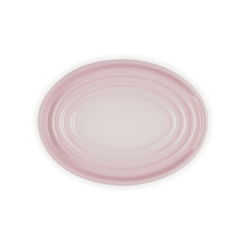 Image showing the Stoneware Oval Spoon Rest, 16cm, Shell Pink product.