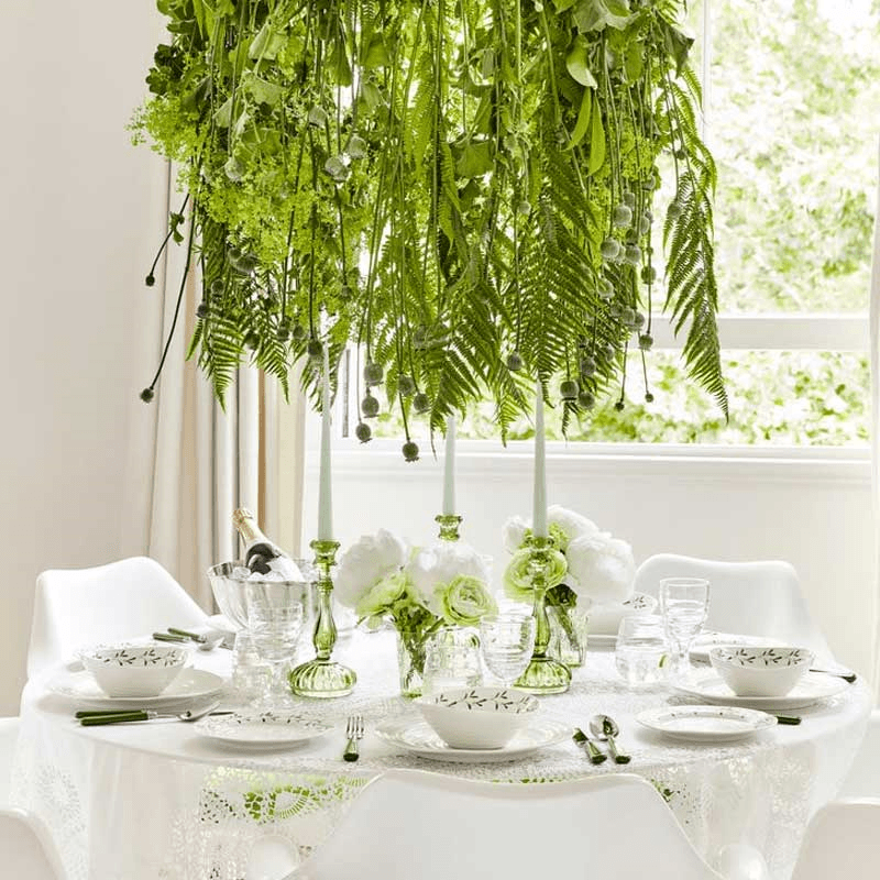 Mistletoe 12 Piece Dinnerware Set, White/Green