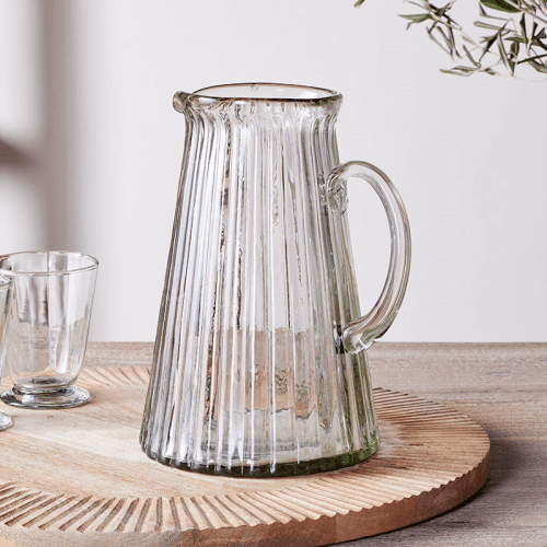Image showing the Minati Ribbed Glass Jug, 2.5L, Clear product.