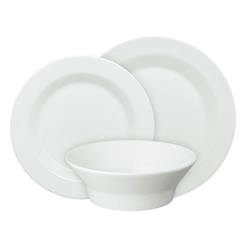 Image showing the James Martin Everyday 12 Piece Boxed Dinnerware Set, White product.