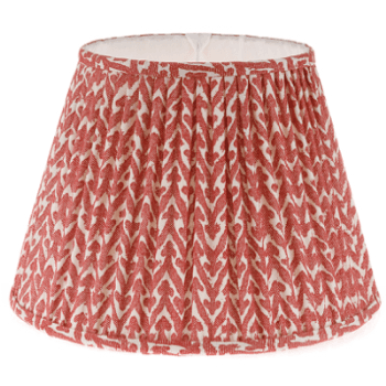 Image showing the Empire Lampshade, Gathered Bedwyn, Rabanna Cotton, Red, 45cm product.