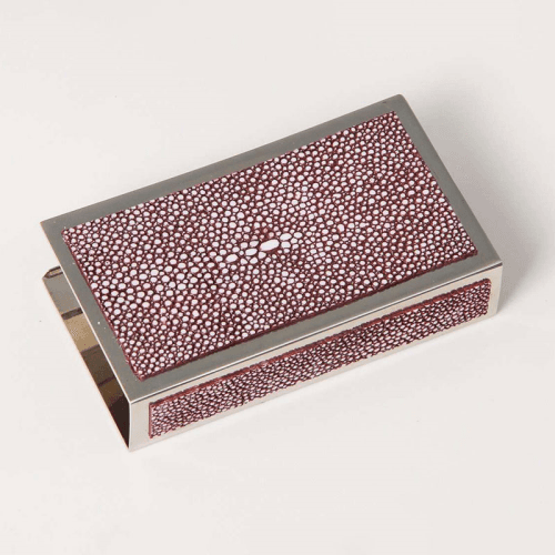 Image showing the Large Match Box Holder, 13 x 7cm, Mulberry Shagreen product.