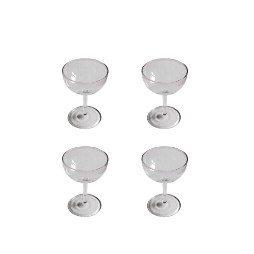 Image showing the Set of 4 Coupes, Rose Pink product.