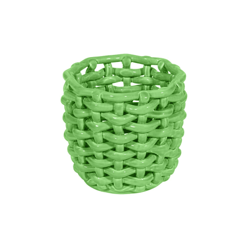 Image showing the Juicy Basketweave Planter, D18cm, Apple Green product.