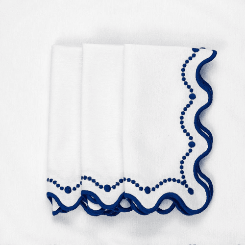 Image showing the Marni Set of 4 Napkins, L40 x W40cm, Blue &  White product.