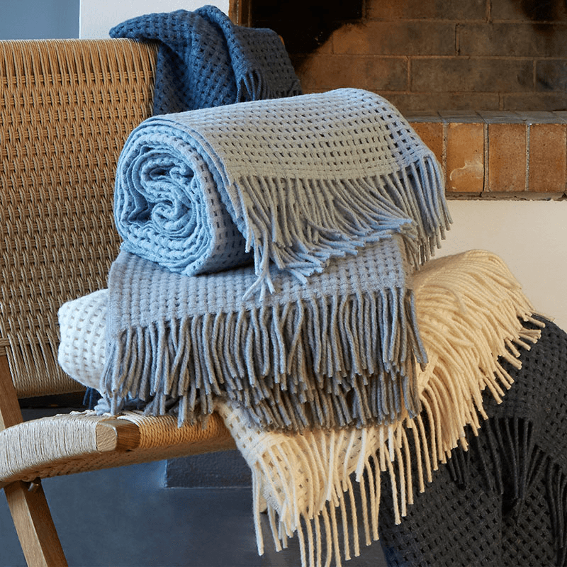 Basket Plaid Throw, H200cm x W130cm, Orion Blue