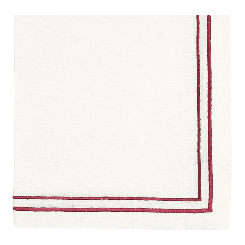 Sophie Classic Two Cord Napkin, 50cm, Burgundy