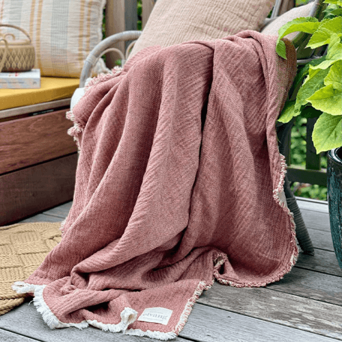 Image showing the Thyme Throw, H180cm x W130cm, Rusty Red product.