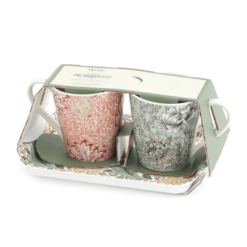 Morris & Co Mug & Tray Set, 180ml, Multi