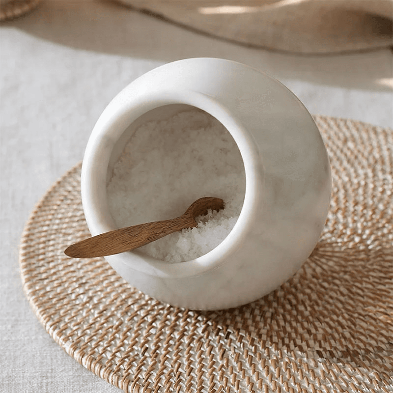 Marble Salt Cellar, H12.5cm, White