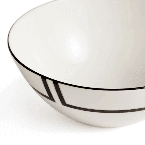 Image showing the Luxe Graphite Cereal Bowl, Black & White product.