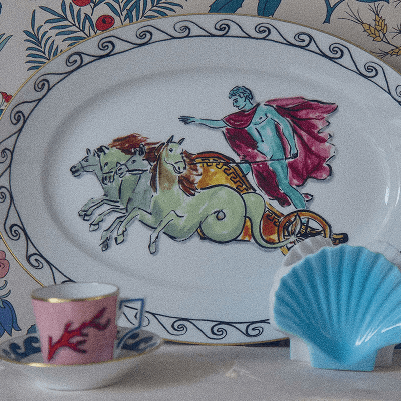 Il Viaggio Di Nettuno - Chariot Oval flat platter, 34cm