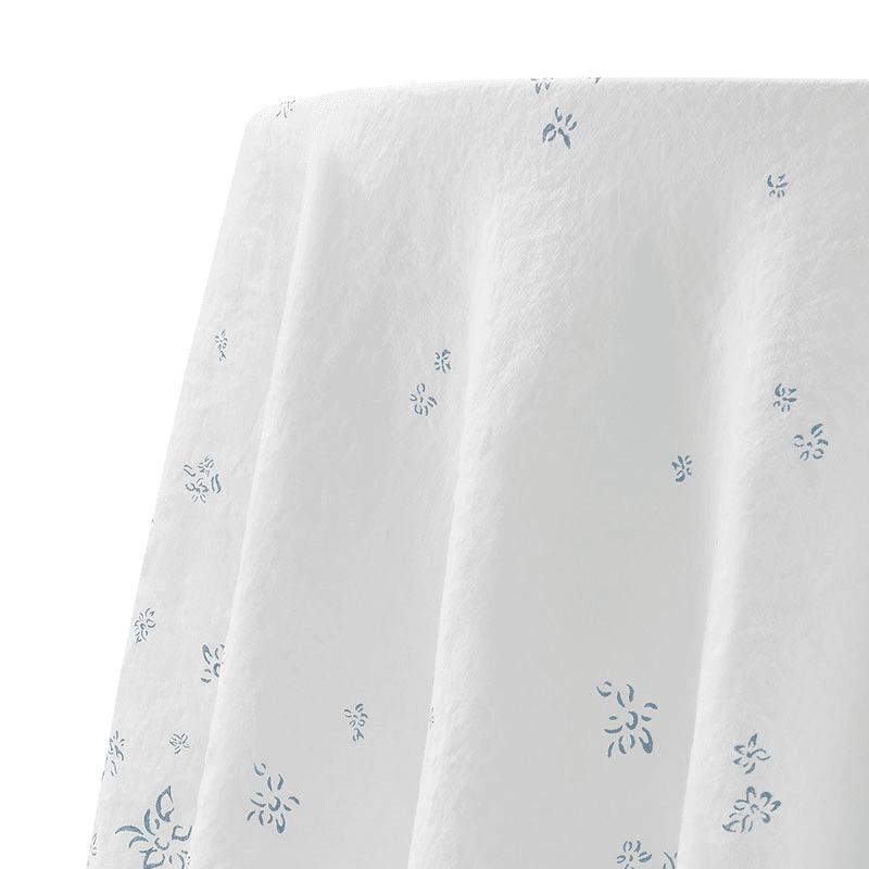 Bernadette's Falling Flower Linen Tablecloth, 200 x 200cm, Light Blue