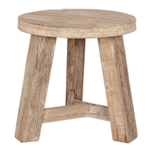 Image showing the Ibo Reclaimed Wood Round Side Table, Natural product.