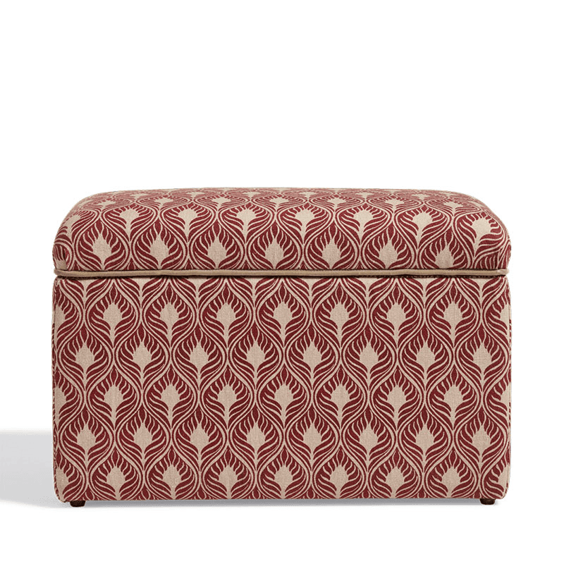 Carena Upholstered Trunk, H46cm x W70cm x D38cm, Red Garnet