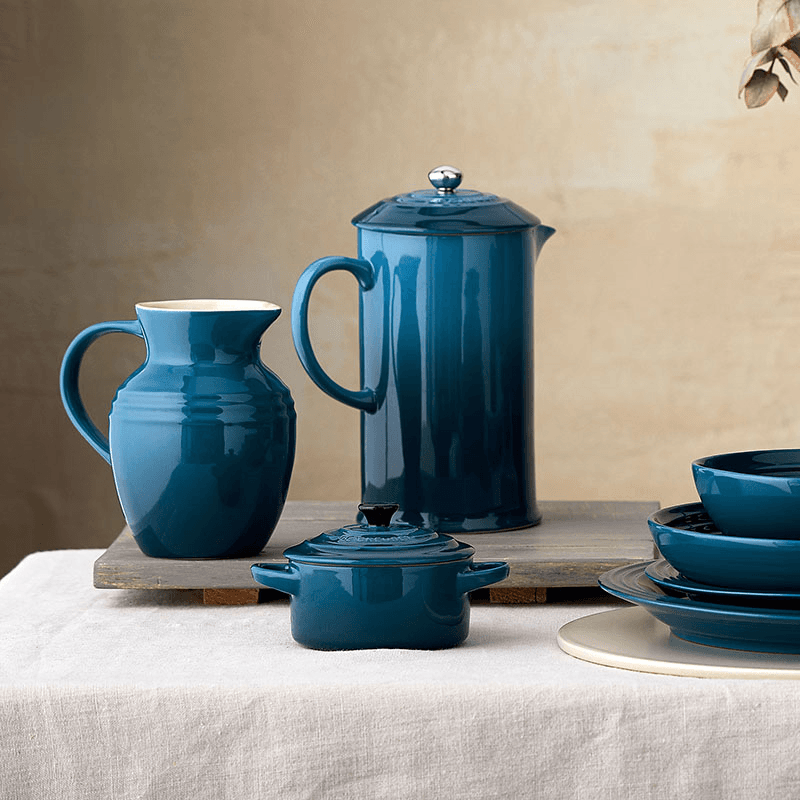 Stoneware Cafetiere, 1L, Deep Teal