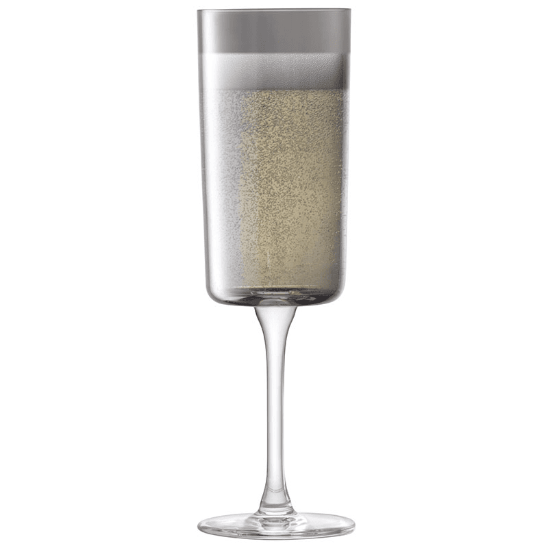 Lunar Set of 2 Champagne Flutes, 210ml, Lunar Grey