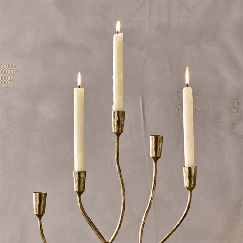 Palani Statement Candelabra, Antique Brass