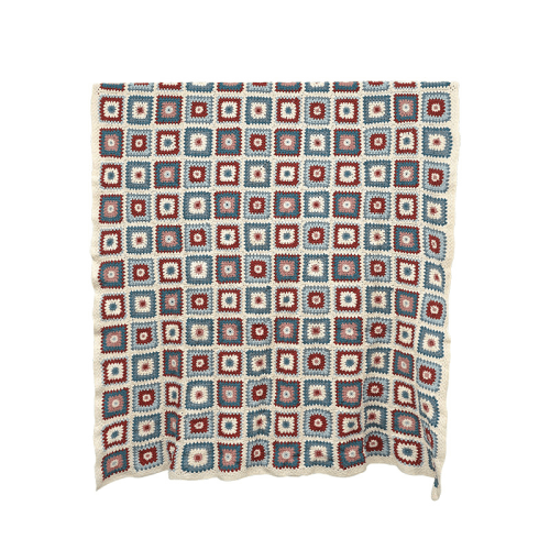 Image showing the Crochet Throw, 240 x 150cm, Blue & Pink product.