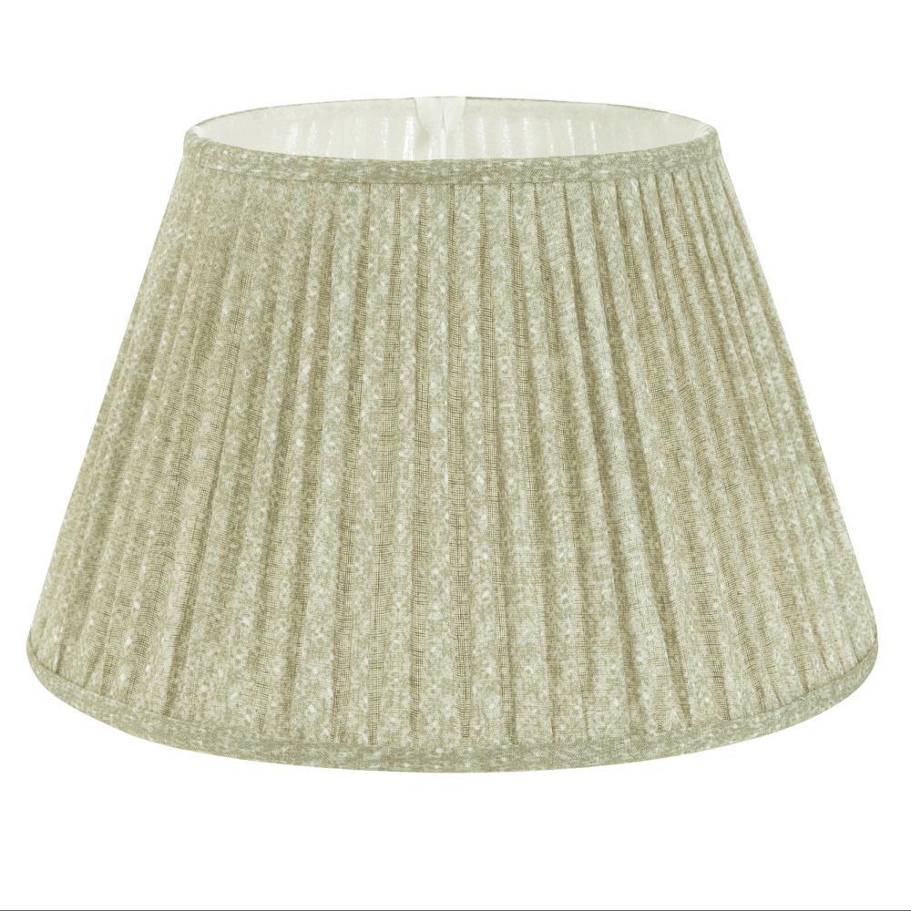 Lampshade, Gathered Bedwyn, Linen, Green, 40cm